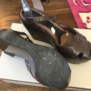 Marni Brown Patent Leather Platforms